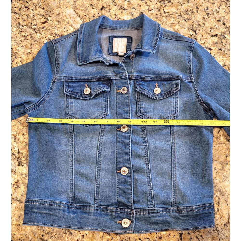 Wax Jean Y2K Denim Jean Jacket Junior Size Small Cropped Trucker Jacket EUC - Picture 9 of 12